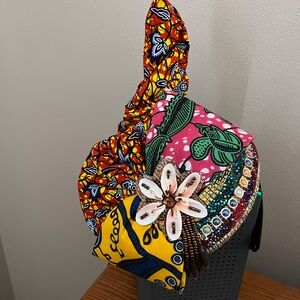 NWOT Ankara African Beaded Hatinator Fascinator Hat